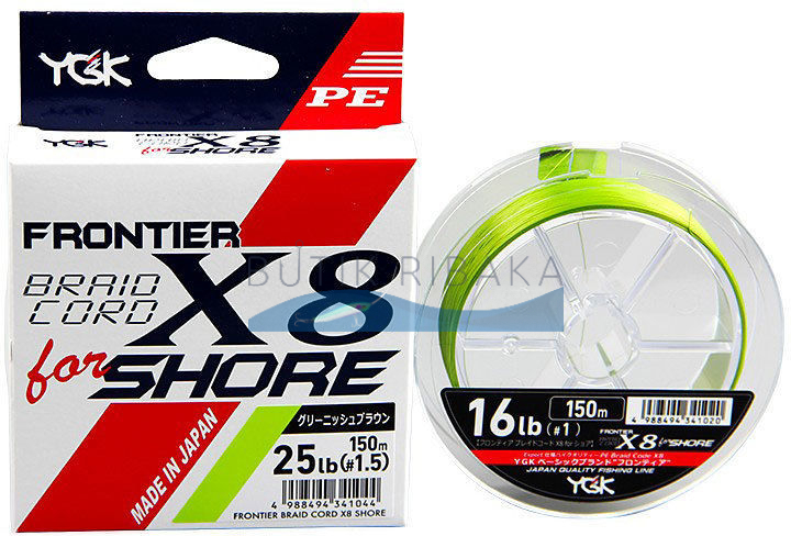Плетеные шнуры YGK Frontier Braid Cord X8 For Shore #1.2 150m